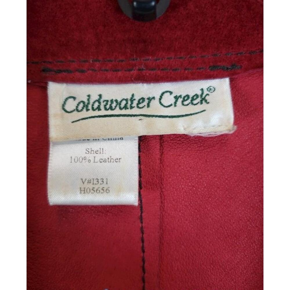 Vintage Coldwater Creek Red Suede Leather Western Vest with Deer Charm Pin - Picture 2 of 4